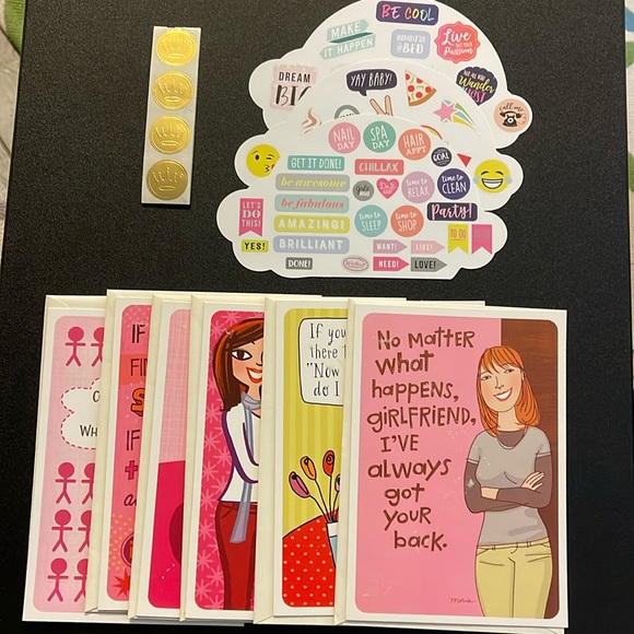 Hallmark “Girlfriend” Card Bundle: Envelopes.Stickers.Gold Crown Seals Included! - Picture 1 of 4